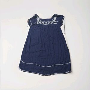 Forever21 Blue Embroidered Tunic Shirt Dress Size Small Boho Aztec Lounge Travel